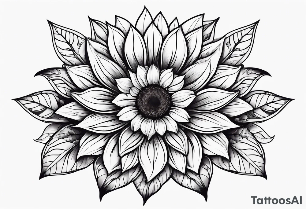 sunflower but the petals are made out of gems tattoo idea