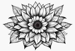 sunflower but the petals are made out of gems tattoo idea