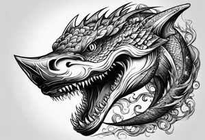 Shark dragon tattoo idea