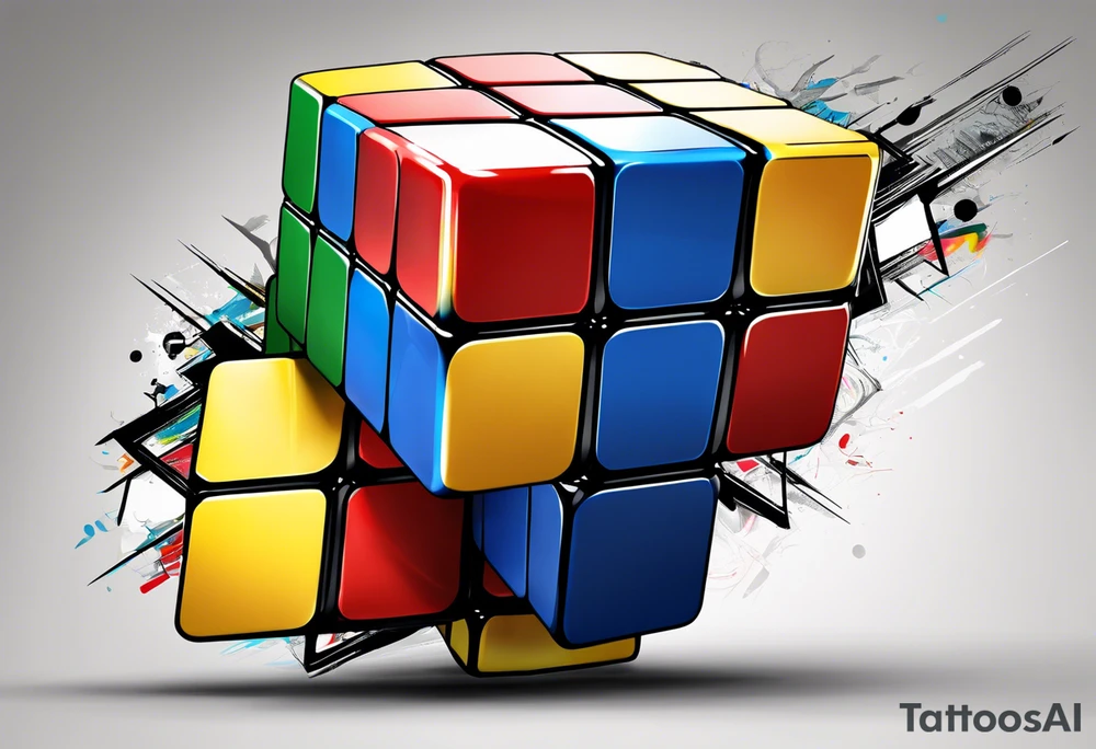 Rubiks cube where C is visible on the front tattoo idea