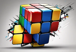 Rubiks cube where C is visible on the front tattoo idea