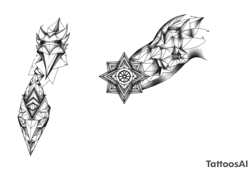 Geometry with love symbolism tattoo idea