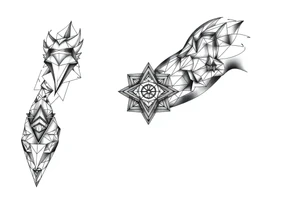 Geometry with love symbolism tattoo idea