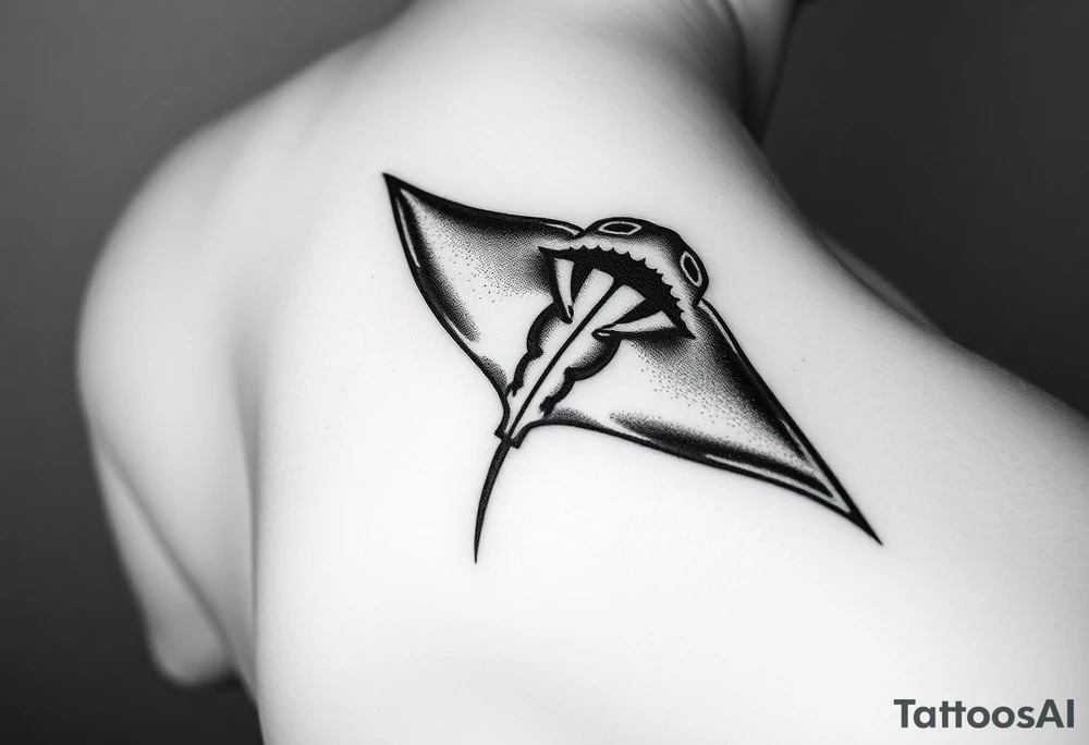 Diving, traveling around the world. Manta ray, tattoo idea