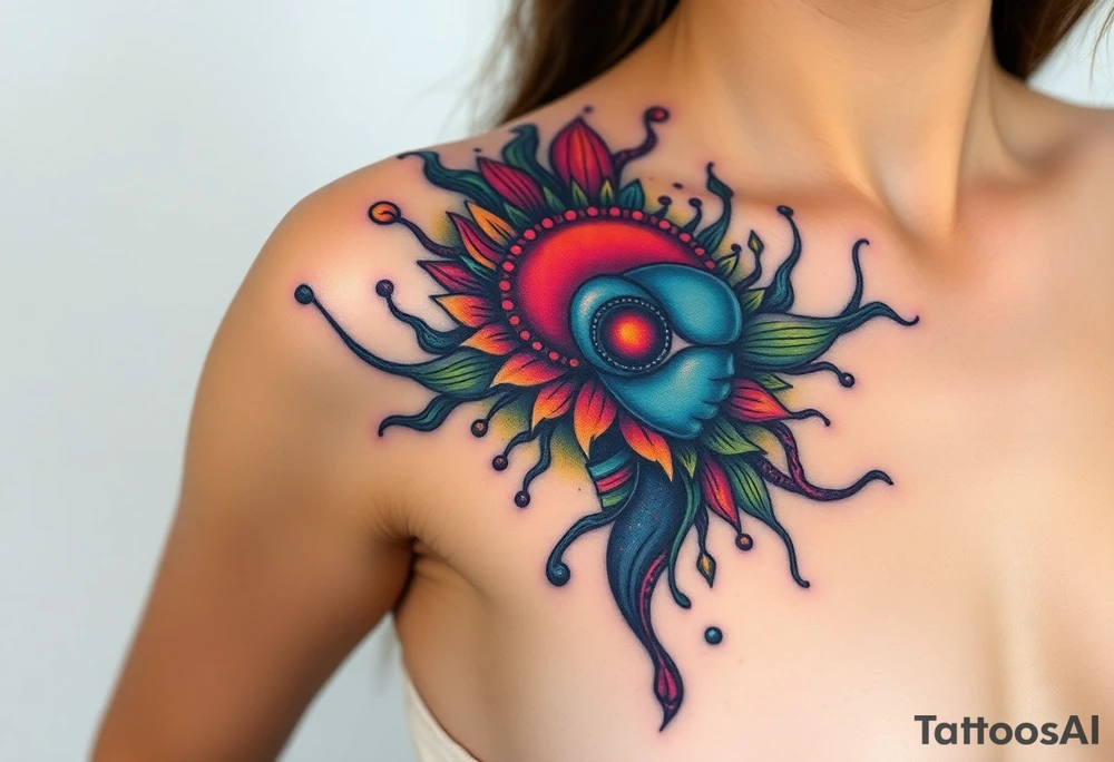 A tatuagem deve expressar força, liberdade e conexão com a multiplicidade da vida, incorporando elementos abstratos e fluidos, com linhas que sugiram movimento e transformação contínua. Evite clichês e busque um design original e significativo. tattoo idea