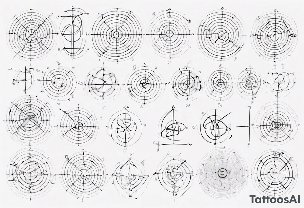 The mathematical friendship graph from graph theory that is cute, shape it like a 6,1 prime knot tattoo idea