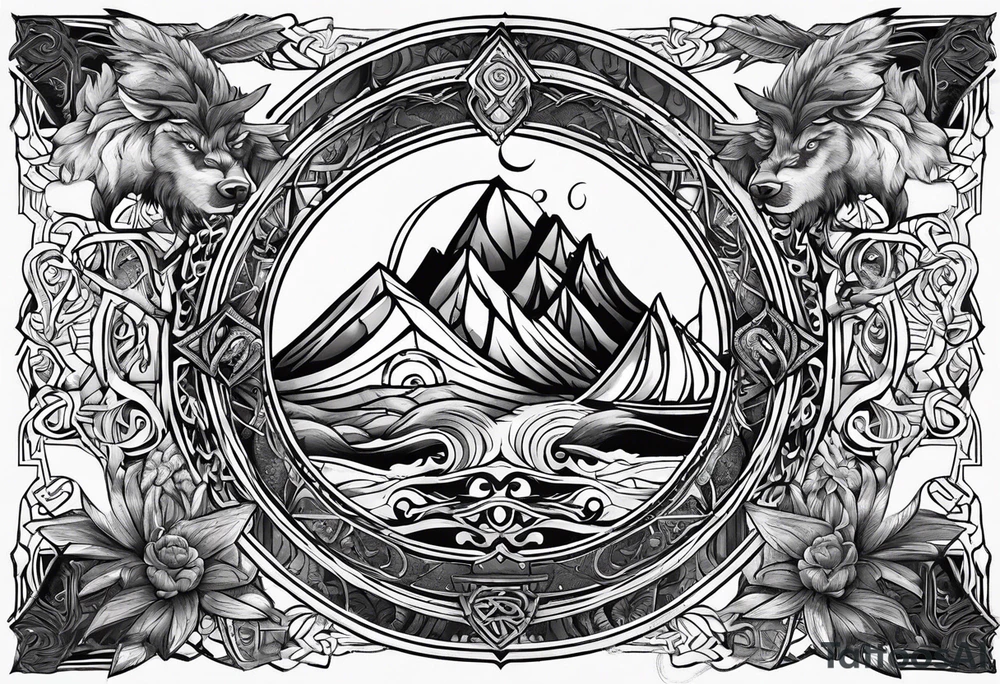 9 realms Norse mythology tattoo idea
