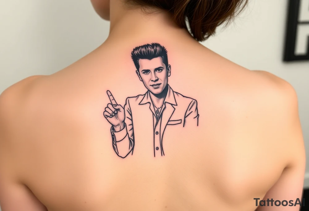 Rick Astley Never Gonna Give You Up Shaking Hands Left to Right Dance Pose tattoo idea