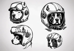 Pit bull with a motorcycle helmet tattoo idea
