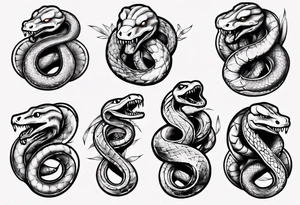 snake choking dollars tattoo idea
