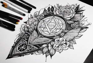 Harry Potter theme tattoo sleeve tattoo idea