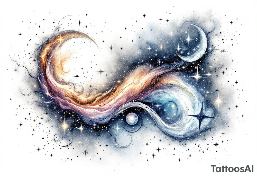 Stars and nebula tattoo idea
