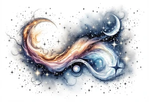 Stars and nebula tattoo idea