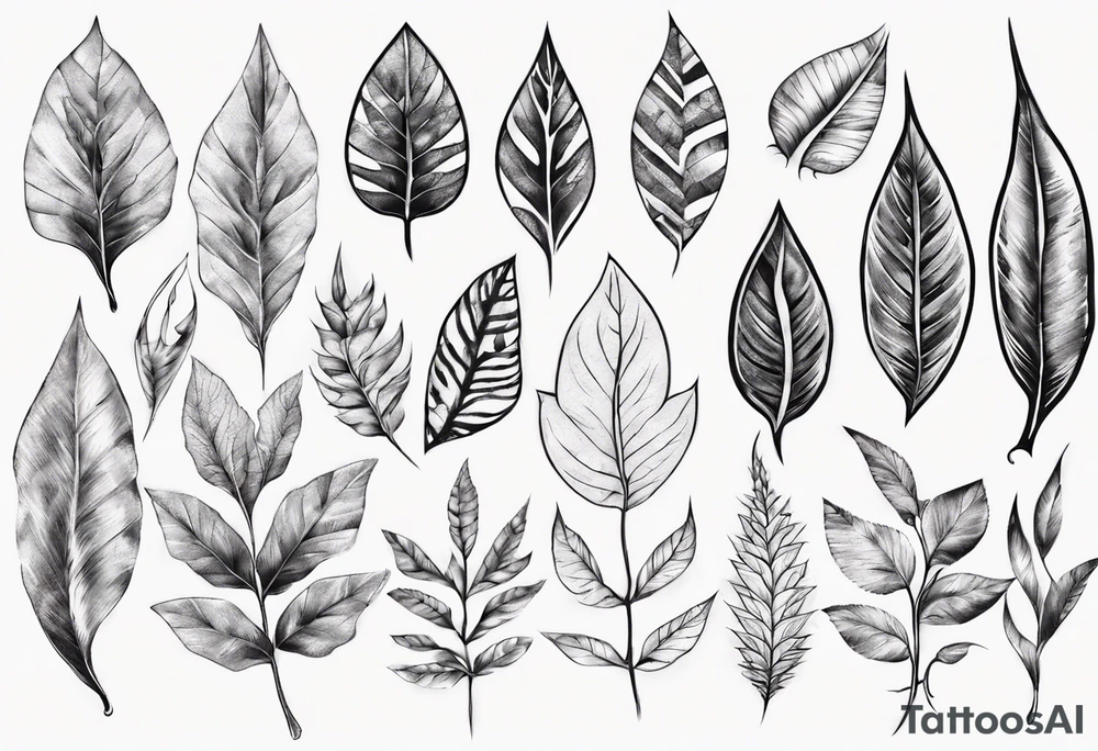 pinnatisect leaf tattoo idea