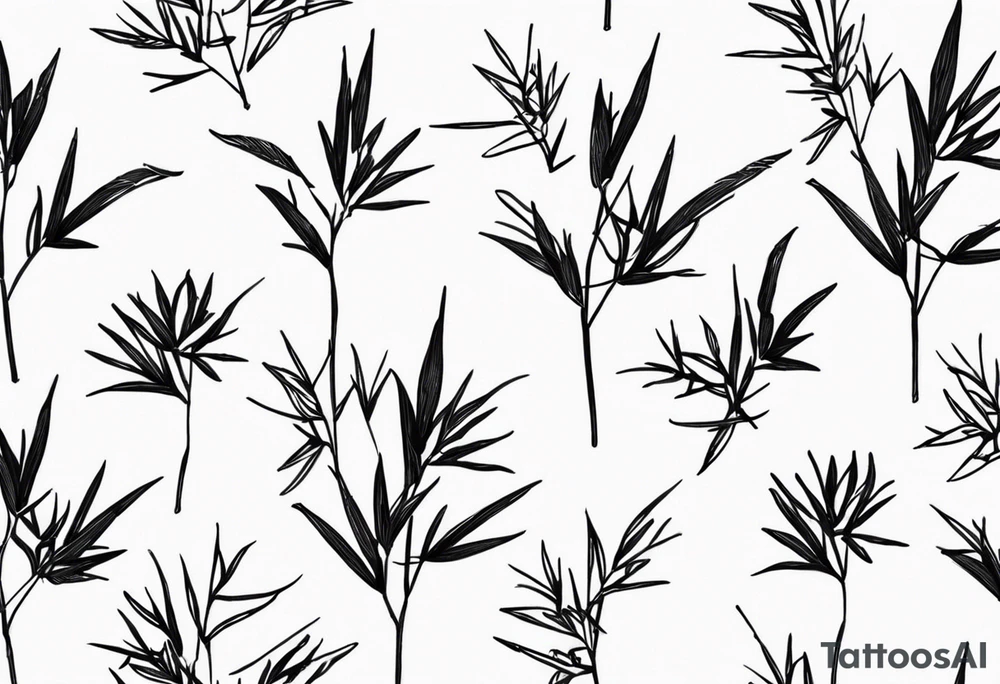 fine line small bamboo tattoo idea