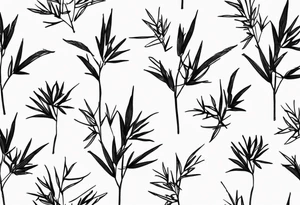 fine line small bamboo tattoo idea