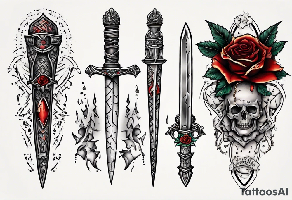 Stab wound dagger tattoo idea