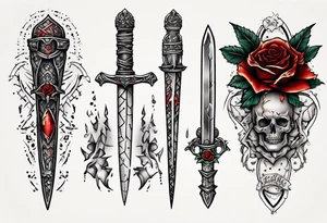 Stab wound dagger tattoo idea