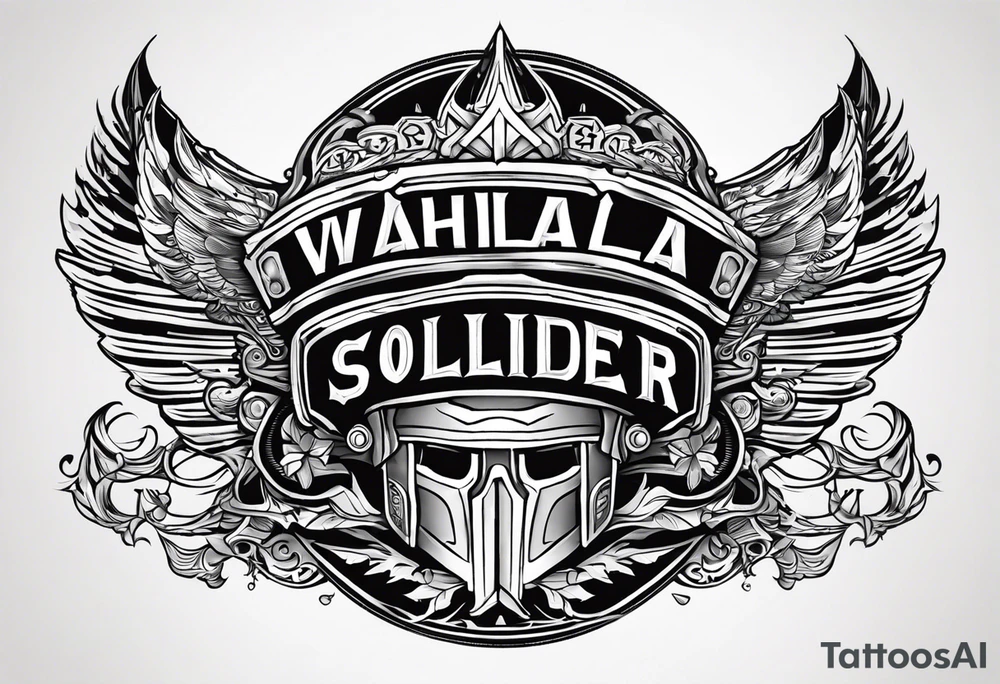 Valhalla soldier 
helmet tattoo idea