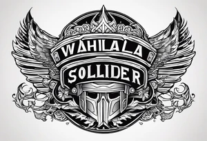 Valhalla soldier 
helmet tattoo idea