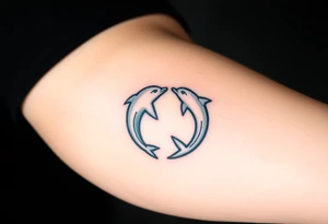 A yin-yang symbol with two dolphins circling each other, representing balance and harmony tattoo idea