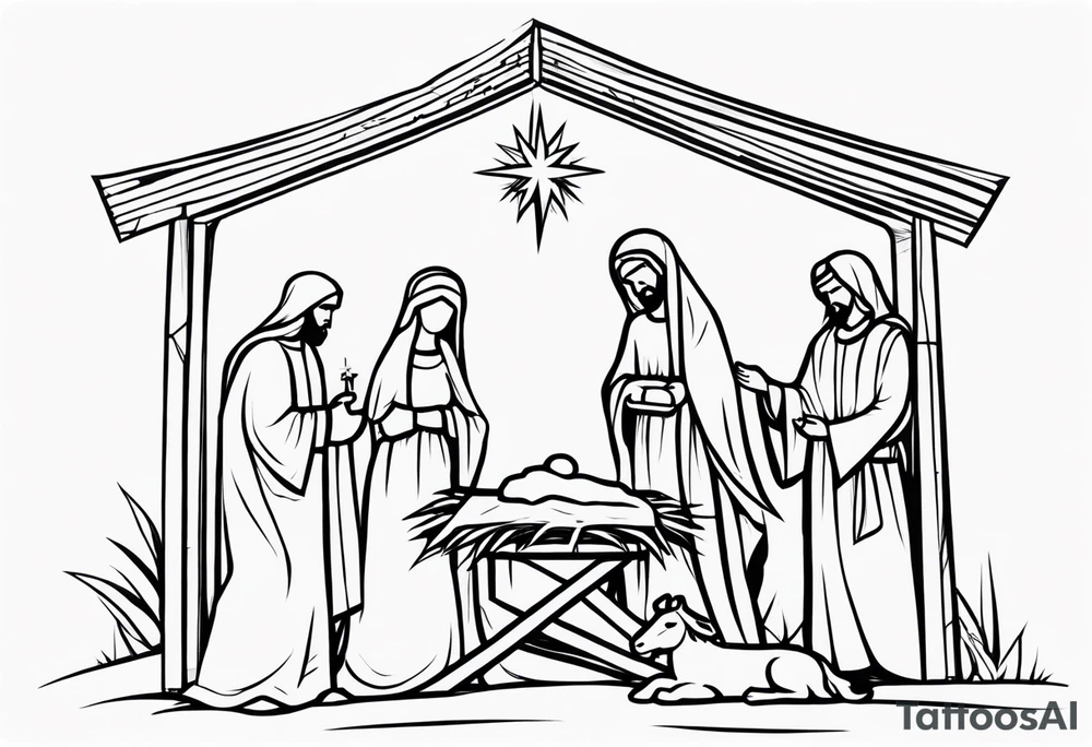 Bethlehem manger scene tattoo idea