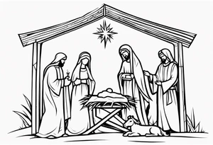 Bethlehem manger scene tattoo idea