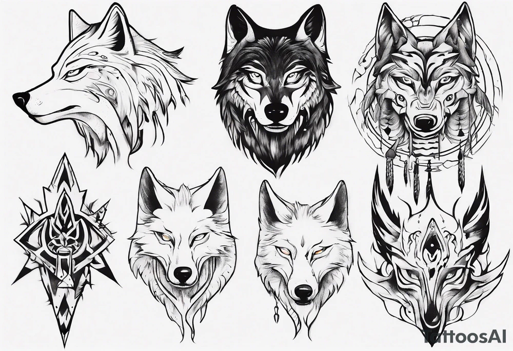 Spirit wolf tattoo idea