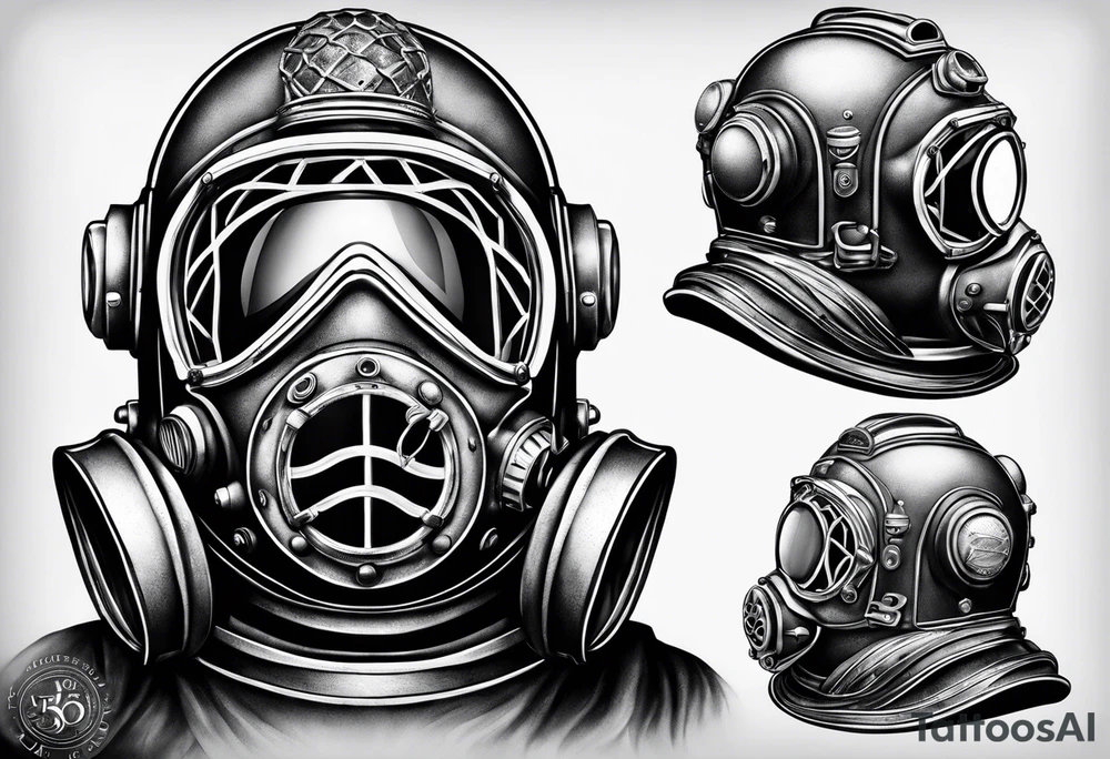 mark v diving helmet tattoo idea