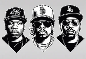 eazy e, dr dre and ice cube tattoo idea