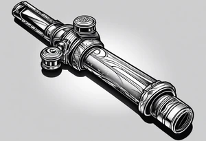 futuristic light saber hilts crossing tattoo idea