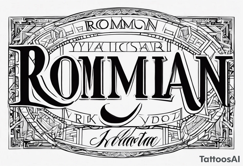 Text Name Roman for different languages tattoo idea