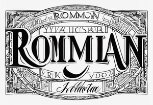 Text Name Roman for different languages tattoo idea