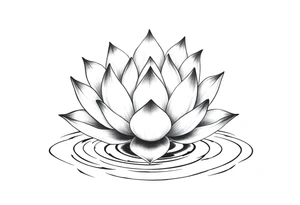 serene lotus flower emerging from sacred waters with ripples tattoo idea