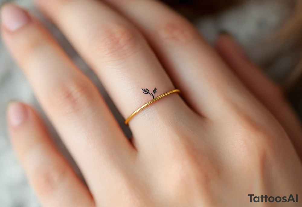 A thin, delicate gold ring tattoo tattoo idea