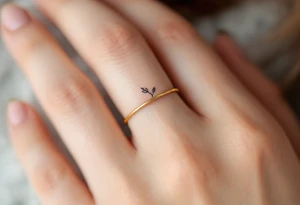A thin, delicate gold ring tattoo tattoo idea