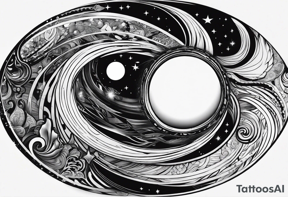 psychedelic black hole tattoo idea