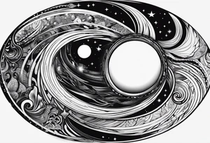 psychedelic black hole tattoo idea