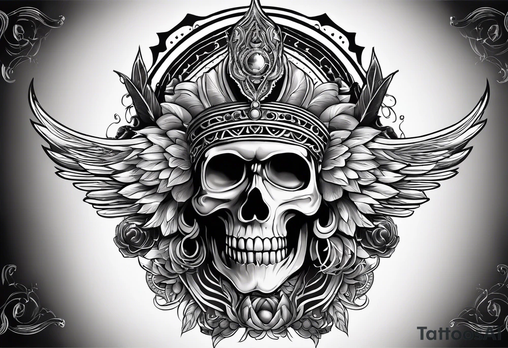 black kali, goddess pirate, alien, pachamama, valkrye, warrior, skull, lotus azul, wing, eagle, zenza resonance, stars, 5D tattoo idea