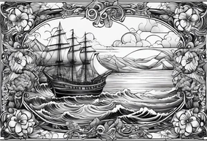 Sea view port tattoo idea