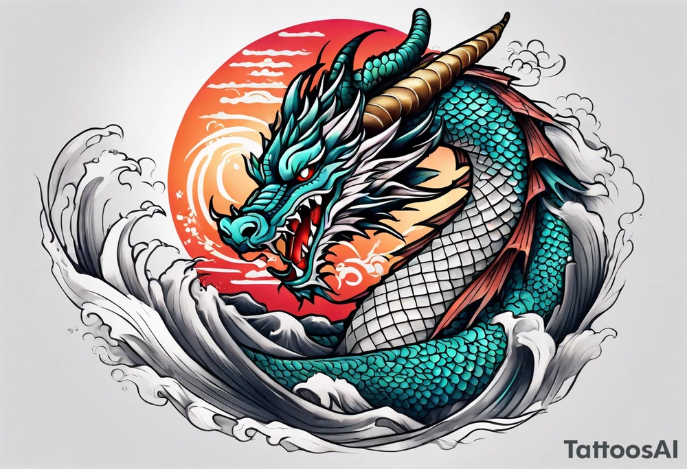 Dragon japanese for sleeve tattoo idea