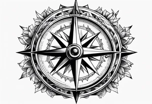 compass with broken chain tattoo idea