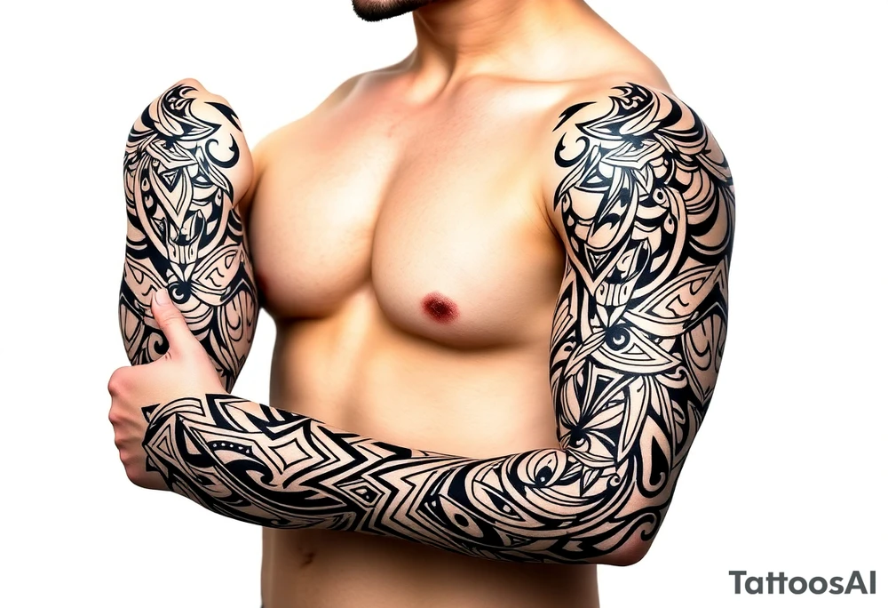 bold line ornamentaali tattoo idea