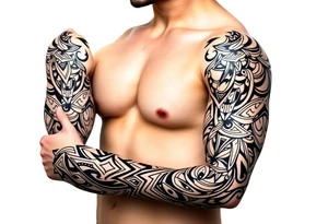 bold line ornamentaali tattoo idea