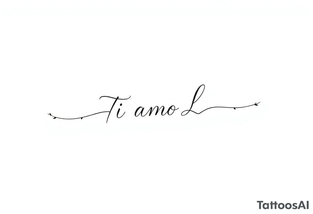 I want (Ti Amo L)in a small heart shape to fit on my ribs feminine tattoo idea