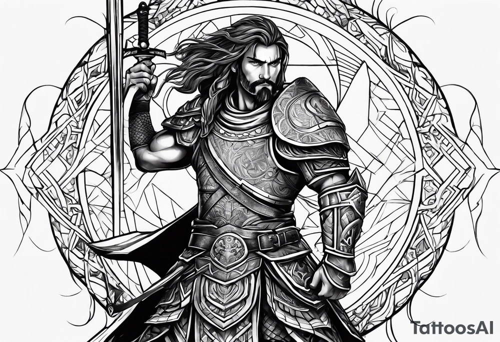 a battle hardened warrior tattoo idea