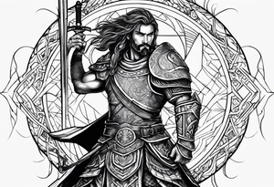 a battle hardened warrior tattoo idea