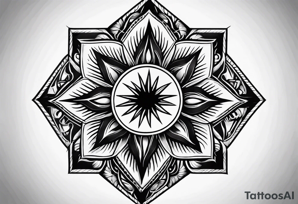 Sun drawing inside of a diamond shape tattoo idea Sun drawing inside of a diamond shape tattoo idea