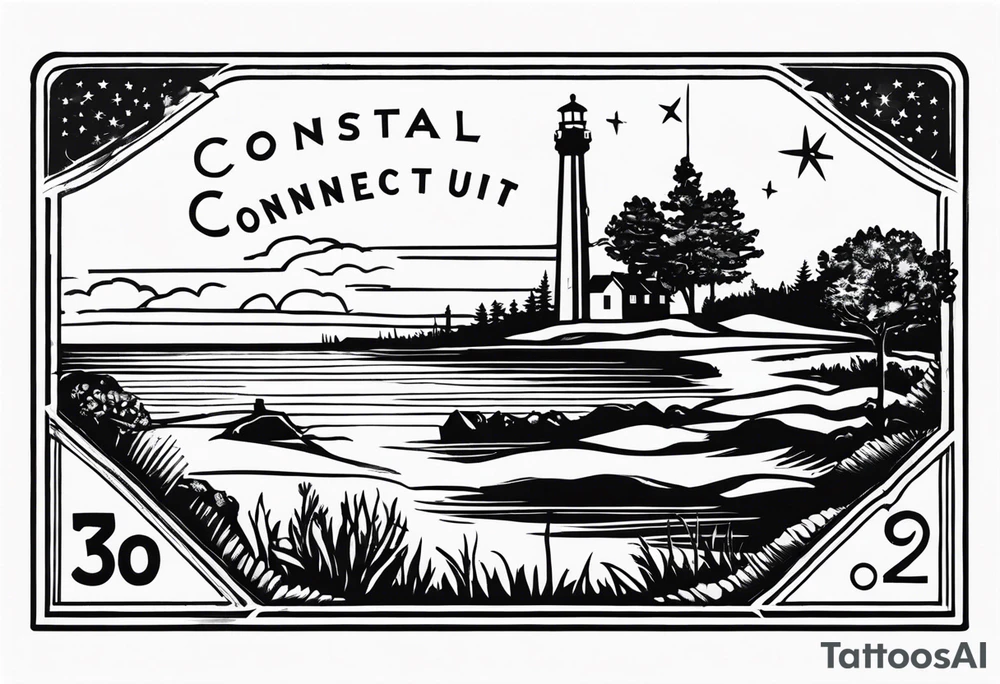 postal stamp from Connecticut tattoo idea