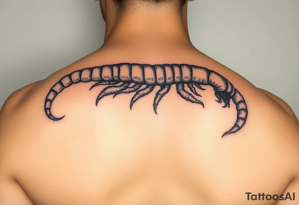 long centipede tattoo idea